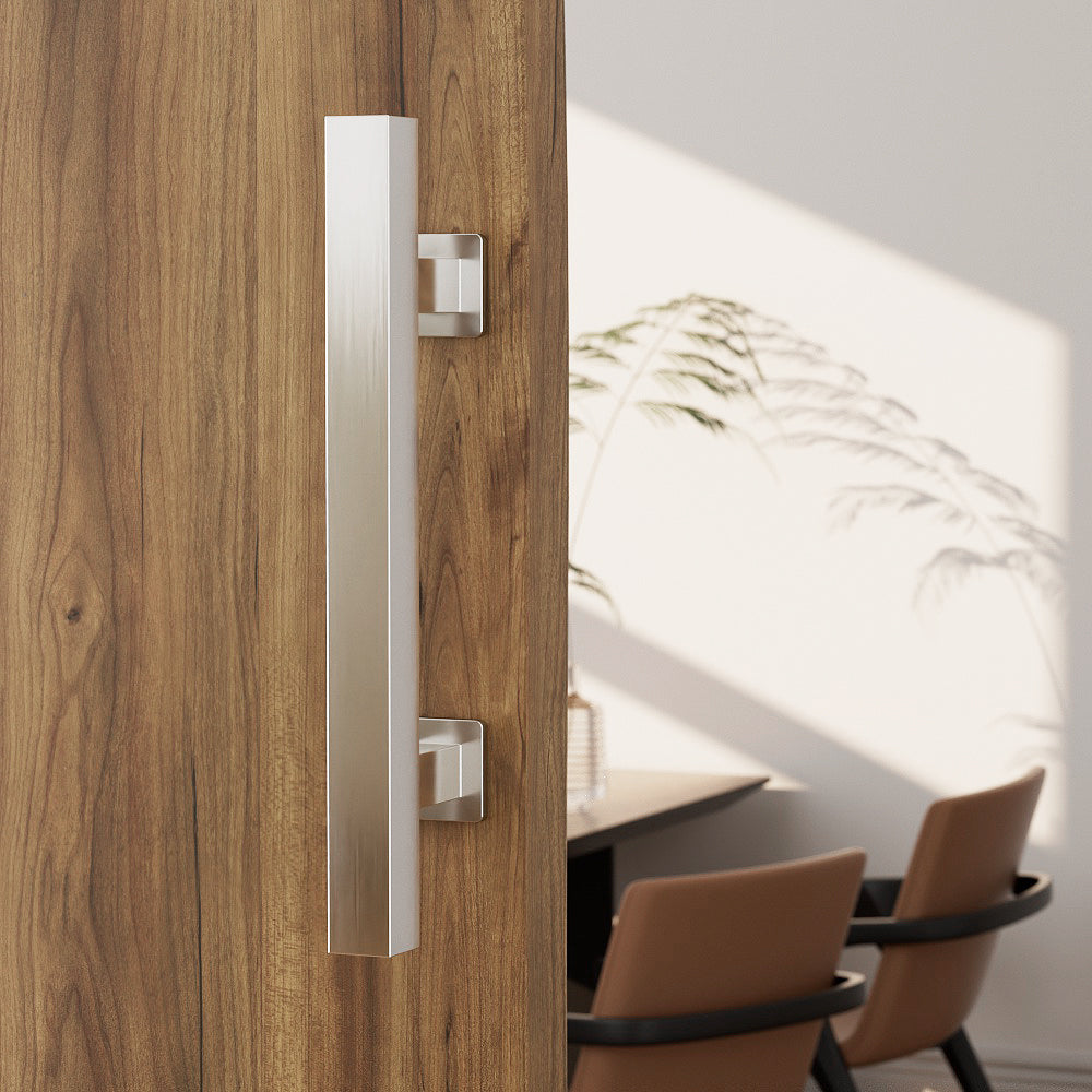 WOLFBIRD 24CM Scheunentorgriff, Schiebetür zieht-Griff, Schwarz Türgriff, Schiebetür Handgriff, Küchengriffe, Schiebe Türgriff, für Eine Holztür, Rostfreier Stahl