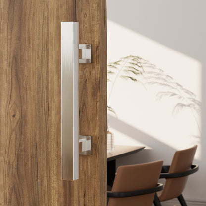 WOLFBIRD 24CM Scheunentorgriff, Schiebetür zieht-Griff, Schwarz Türgriff, Schiebetür Handgriff, Küchengriffe, Schiebe Türgriff, für Eine Holztür, Rostfreier Stahl