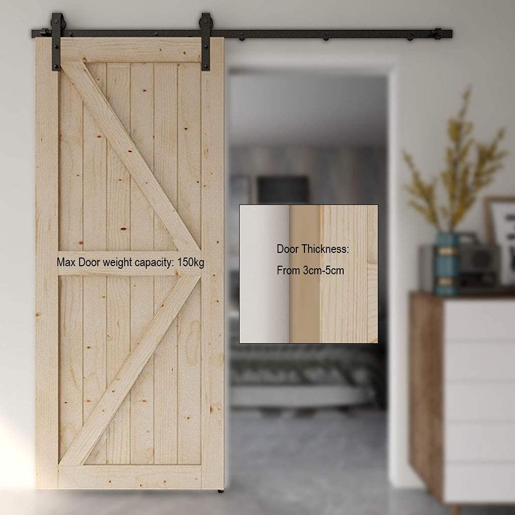 Wolfbird 305CM/10FT Schiebetür Beschlag Schiebetürsystem Gleitschiene Holzschiebetür Schiebetürbeschlag Set