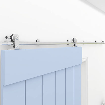 WOLFBIRD Stainless Steel Sliding Barn Door Hardware Kit 5FT/152CM for Single Wood Door Heavy Duty Sliding Door Track - T Shape Hanger