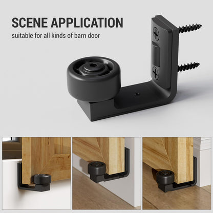 Wolfbird Einstellbar Bodenführung Wand/Tür Unterseite Schiebetür Bodenführung Klassisches Doppelrad Black Style