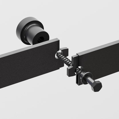 Wolfbird 6 ft Sliding Door Fitting Set - Black - Carbon Steel - Rustic Style
