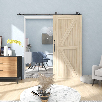 WOLFBIRD 183cm/6ft Sliding Door Hardware Kit, Accessories for Sliding Doors, The Rail Kit for Barn Door, Style 4