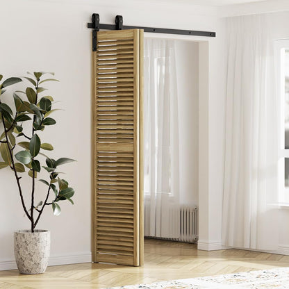 WOLFBIRD 120CM/4FT Bi-Folding Sliding Barn Door Hardware Kit, Heavy Duty Sturdy Barn Door Track Set, Smoothly and Quietly, Fits 2 Doors (No Door)