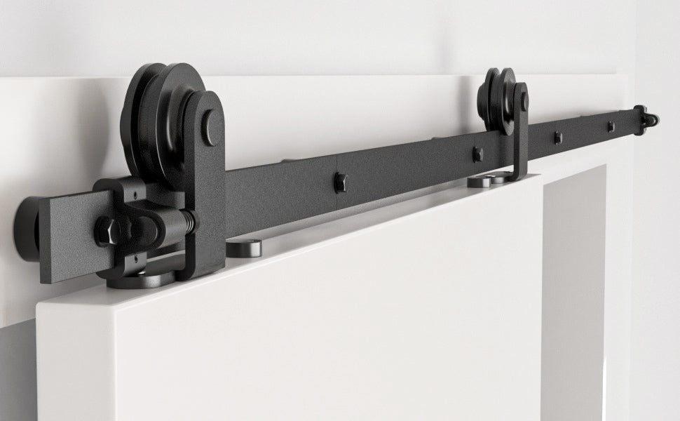 WOLFBIRD 6.6FT/200CM Quincaillerie De Porte Coulissante Kit Porte Coulissante Rail pour système de quincaillerie à célibataire porte