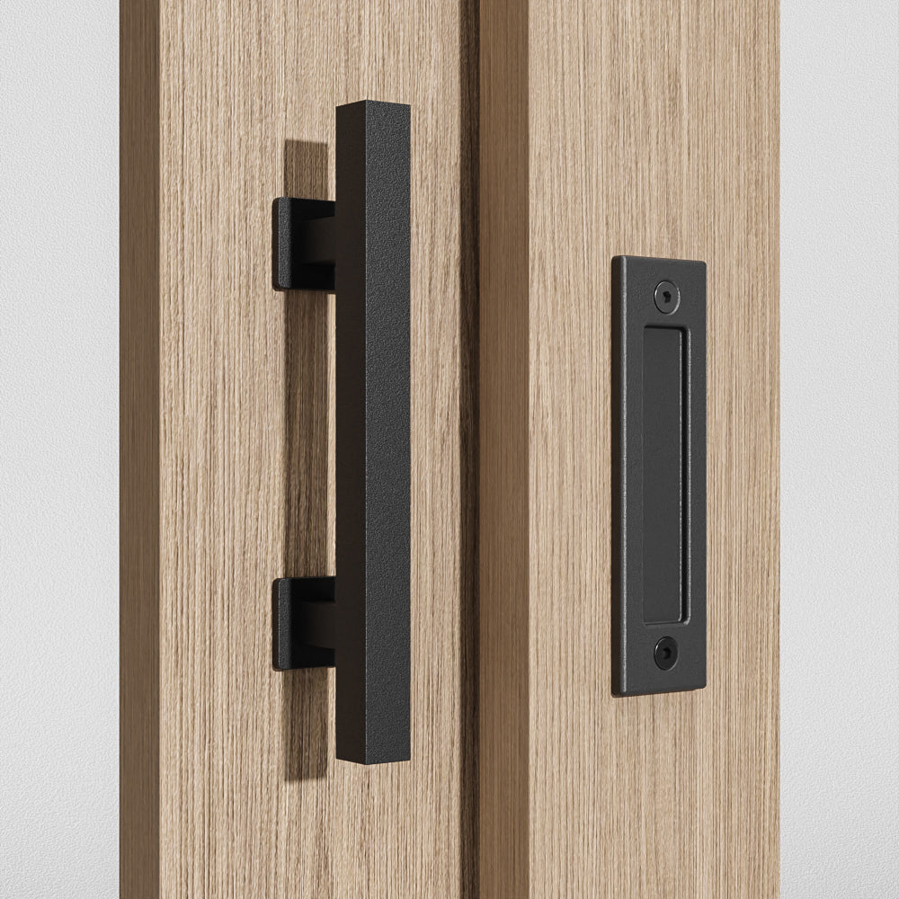 WOLFBIRD 30CM Schiebetürgriff, Scheunentorgriff, Doppelseitiger Griff, Schwarz Türgriff, Schiebetür Handgriff, Küchengriffe, Schiebe Türgriff, für Eine Holztür, Schranktür