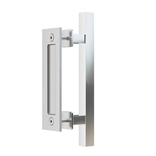 WOLFBIRD 24CM Scheunentorgriff, Schiebetür zieht-Griff, Schwarz Türgriff, Schiebetür Handgriff, Küchengriffe, Schiebe Türgriff, für Eine Holztür, Rostfreier Stahl