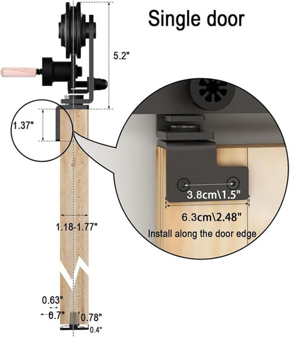 WOLFBIRD 3.5 ft/107 cm bi-folding sliding door fitting for one-sided fitting system, folding door kit, suitable for door openings from 80-100 cm (without door panels)