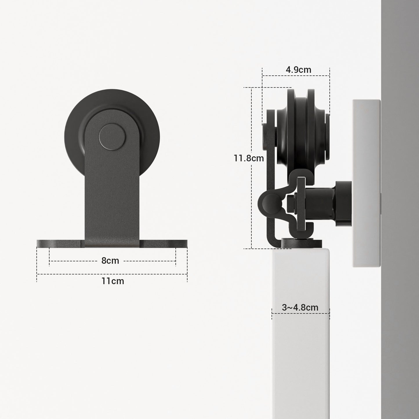 WOLFBIRD 6.6FT/200CM Quincaillerie De Porte Coulissante Kit Porte Coulissante Rail pour système de quincaillerie à célibataire porte