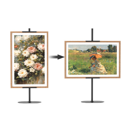 WOLFBIRD Bilderrahmenständer Zeichenbrett-Präsentationsständer verstellbarer Tischplatte Rahmen Halter, Metall Display Stand für Kunstwerk Leinwand in Häusern oder Büros, schwarz