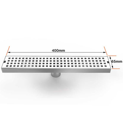 WOLFBIRD 40CM Duschrinne Edelstahl Ablaufrinne Bodenablauf,Selbstreinigender Siphon mit Geruchsstop, Haarsieb - Randablauf