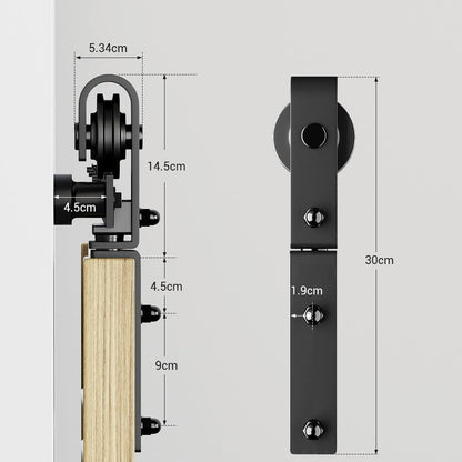 WOLFBIRD 100CM/3.3FT Bi-Folding Sliding Barn Door Hardware Kit, Heavy Duty Sturdy Barn Door Track Set, Smoothly and Quietly, Fits 2 Doors (No Door)