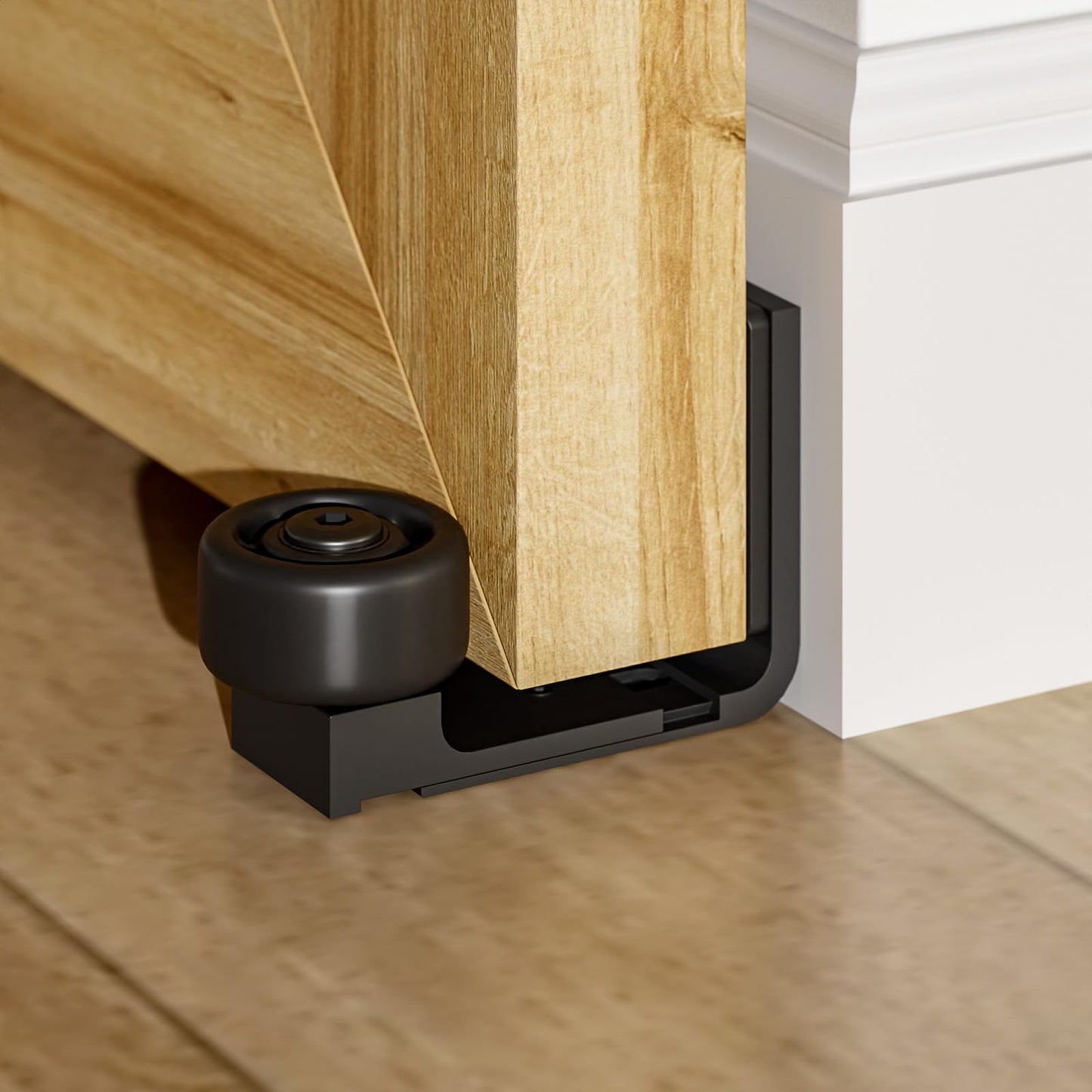 Wolfbird Einstellbar Bodenführung Wand/Tür Unterseite Schiebetür Bodenführung Klassisches Doppelrad Black Style