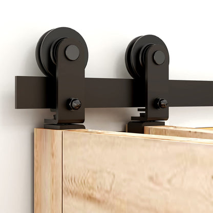 WOLFBIRD 150CM/5FT Bi-Folding Sliding Barn Door Hardware,Quietly Simple and Easy to Install for 4 Doors Hardware Kit, Applicable to Door Openings 120-130CM [T Style No Door ]
