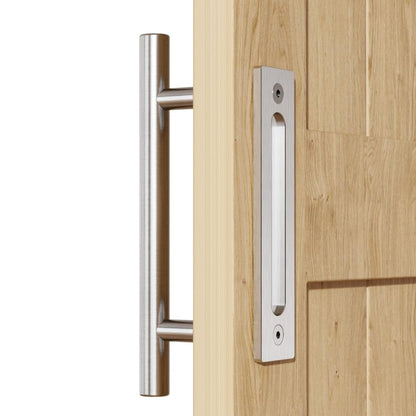 WOLFBIRD 24cm Sliding Barn Door Handle Double Sided No Need Grooving Door Handle Double Sided Stainless Steel Swing Doors Handle