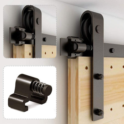 Wolfbird Sliding Door Fitting Set, Sliding Door System, Sliding Rail, Wooden Sliding Door, Black, 173 cm / 5.6 ft
