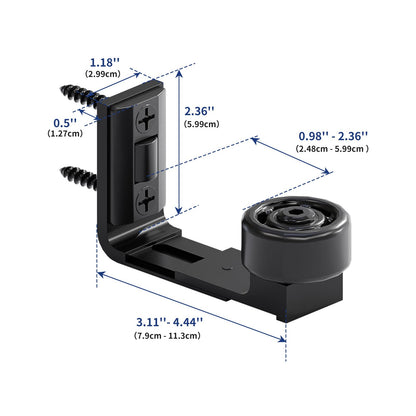 Wolfbird Adjustable Sliding Door Floor Guide, Universal Style,Wall Mounted Barn Door Floor Guide Roller Bottom Bracket, Suitable Door Thickness 2.5cm-6cm, Black（2PCS