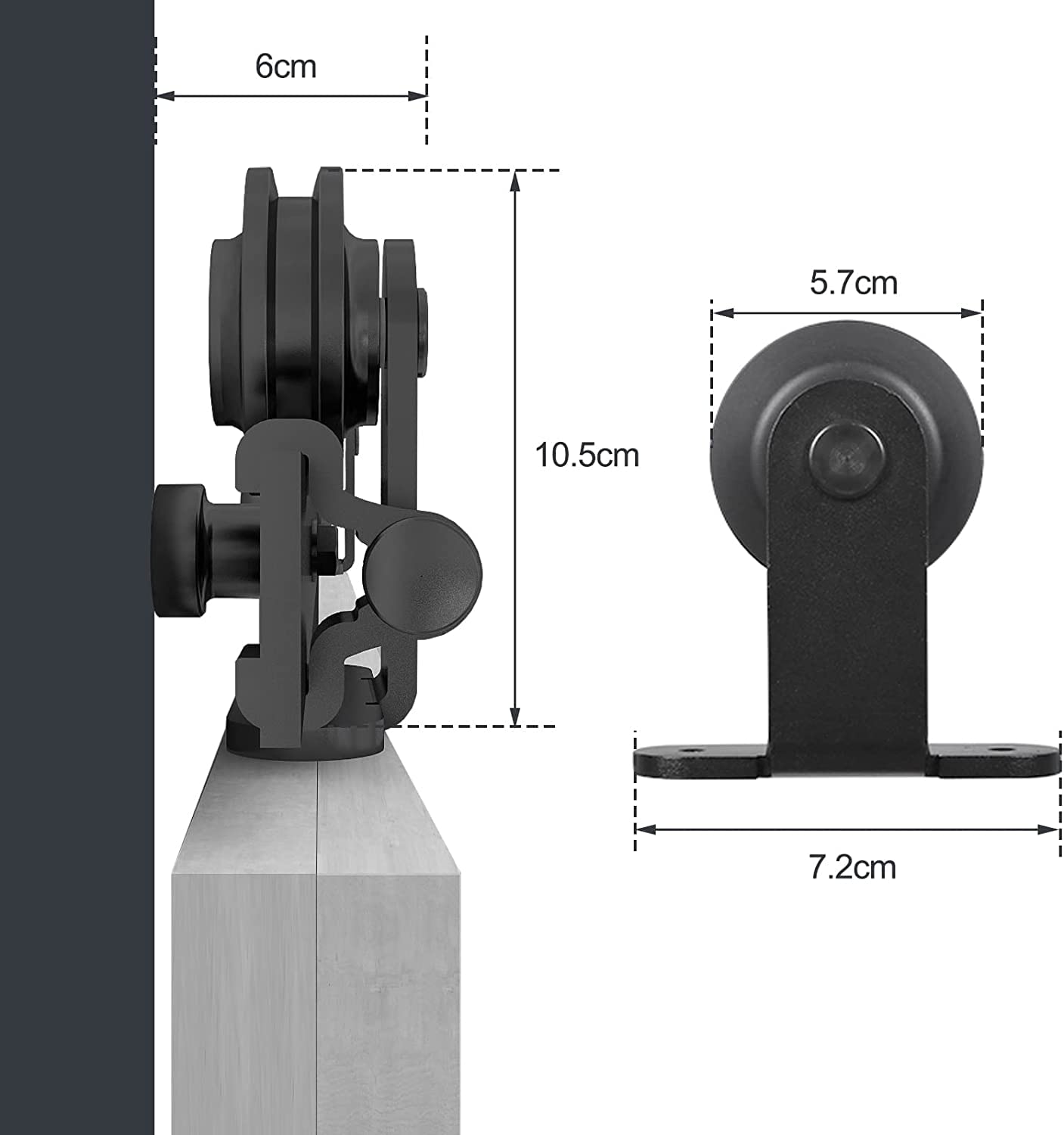 WOLFBIRD Sliding Barn Door Hardware Closet Kit 8FT/244cm Heavy Duty Barn Door Sliding Track Kit for Double Wood Doors T Shape Hanger Interior Exterior Door