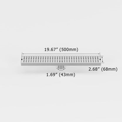 WOLFBIRD 50CM Duschrinne Edelstahl Ablaufrinne Bodenablauf,Selbstreinigender Siphon mit Geruchsstop, Haarsieb - Randablauf