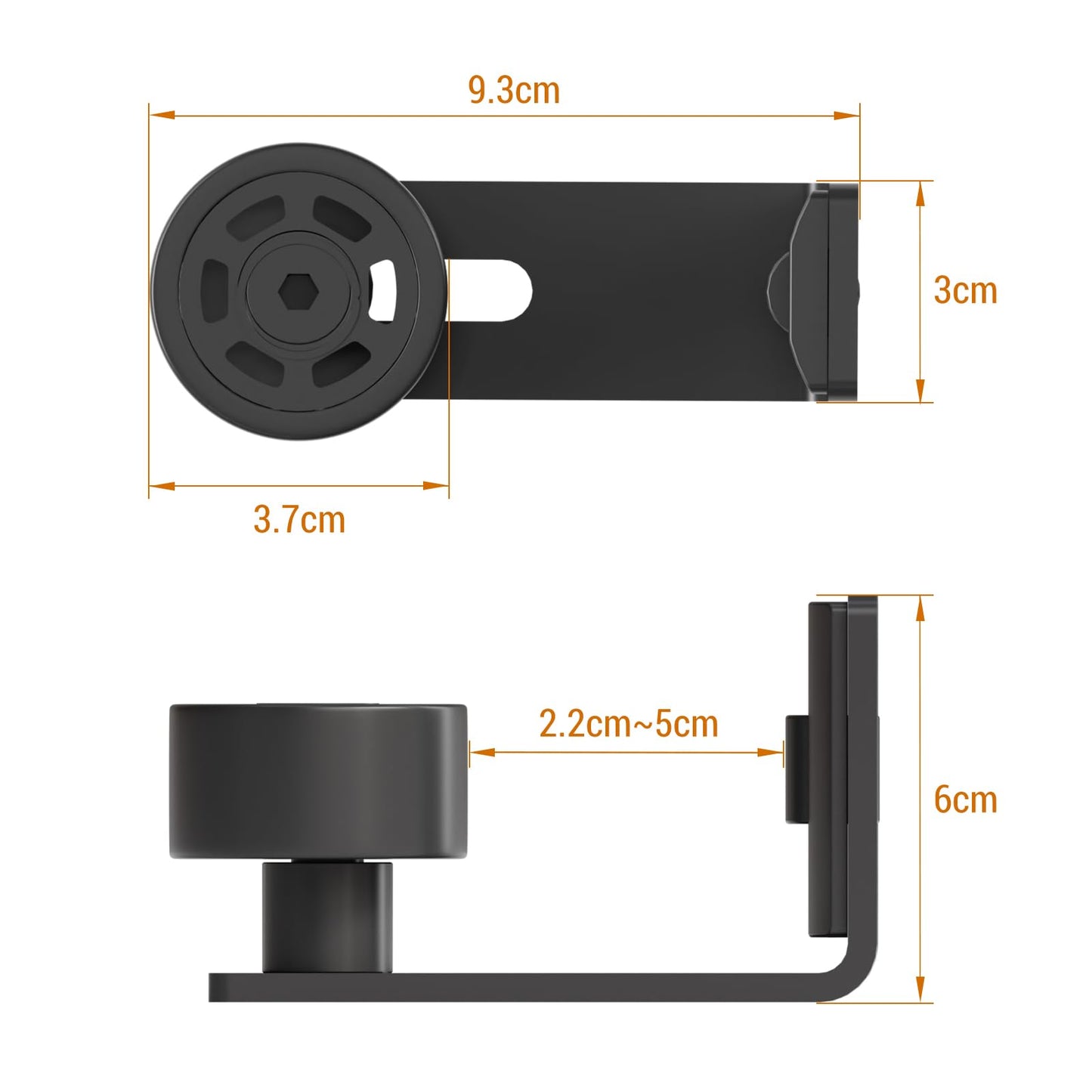 WOLFBIRD Adjustable Floor Guide Black Lower Guide for Sliding Wooden Door Wall/Door