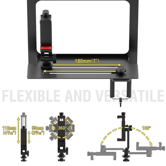 Telefon Zaun Halterung mit verstellbarem Schatten, Zaun Halterung mit Power Bank Clip für iPhone, Samsung, GoPro, Mevo Start und andere Action Kameras, Game Changer Montage Kit für Baseball, Tennis