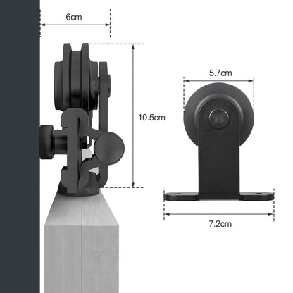 WOLFBIRD Sliding Barn Door Hardware Closet Kit 9FT/274CM Heavy Duty Barn Door Sliding Track Kit for Double Wood Doors T Shape Hanger Interior Exterior Door