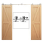 WOLFBIRD Sliding Barn Door Hardware Kit 9FT for Double Wood Door Stainless Steel Sliding Door Track WOLFBIRD - T Style