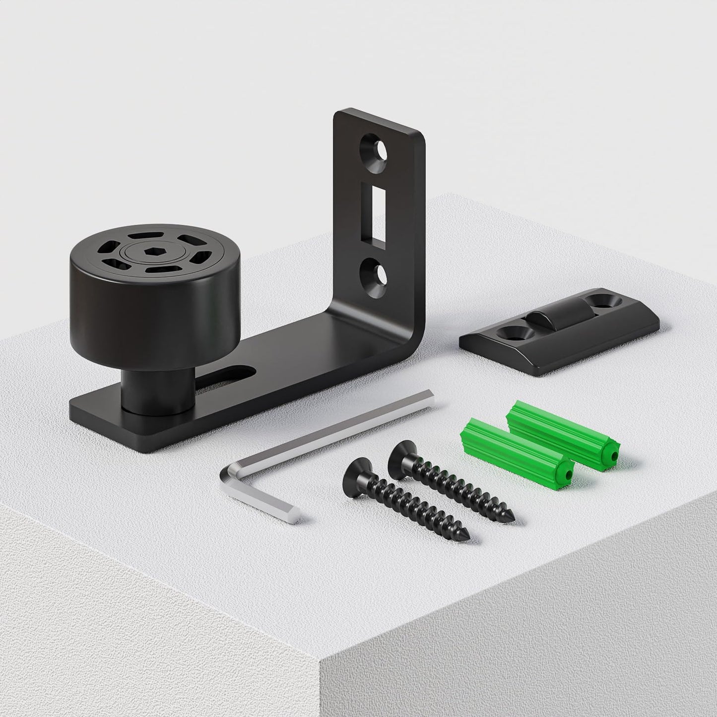 WOLFBIRD Adjustable Floor Guide Black Lower Guide for Sliding Wooden Door Wall/Door