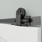 WOLFBIRD 12FT Sliding Door Hardware Closet Kit for Double Wood Doors, Steel T Roller Kit, Sliding Door Track System
