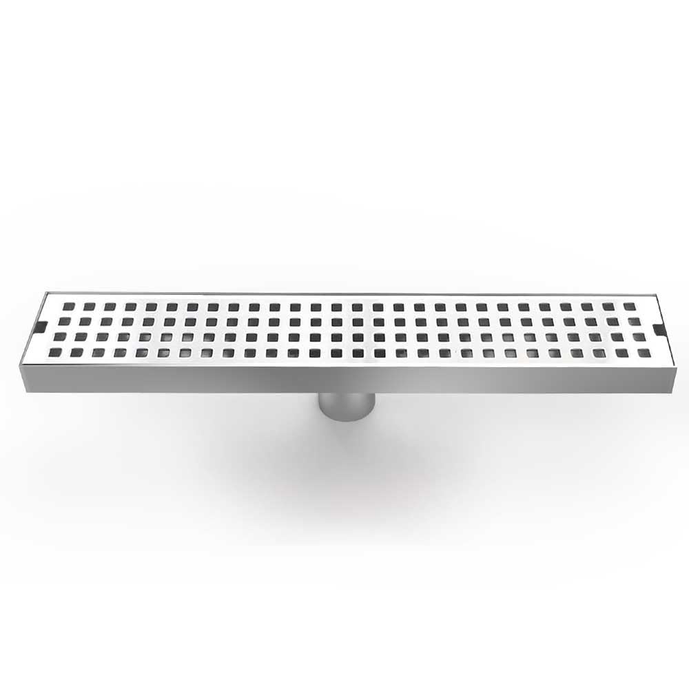 WOLFBIRD 40CM Duschrinne Edelstahl Ablaufrinne Bodenablauf,Selbstreinigender Siphon mit Geruchsstop, Haarsieb - Randablauf