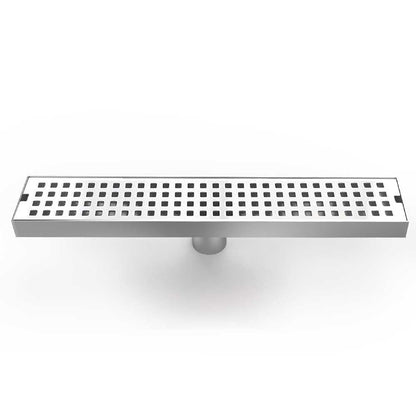 WOLFBIRD 40CM Duschrinne Edelstahl Ablaufrinne Bodenablauf,Selbstreinigender Siphon mit Geruchsstop, Haarsieb - Randablauf