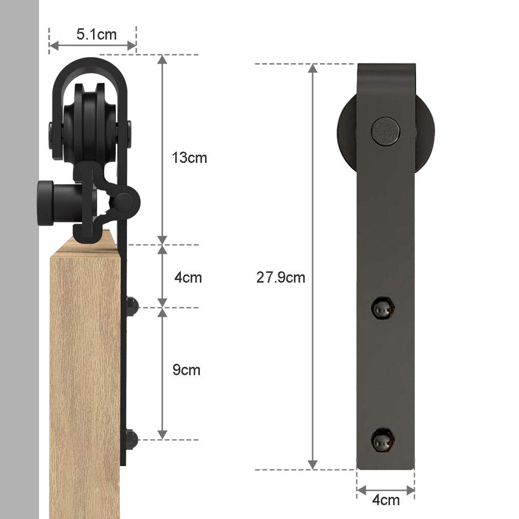 Wolfbird 305CM/10FT Schiebetür Beschlag Schiebetürsystem Gleitschiene Holzschiebetür Schiebetürbeschlag Set