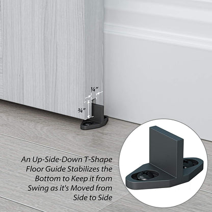 WOLFBIRD 183cm/6ft Sliding Door Hardware Kit, Accessories for Sliding Doors, The Rail Kit for Barn Door, Style 1