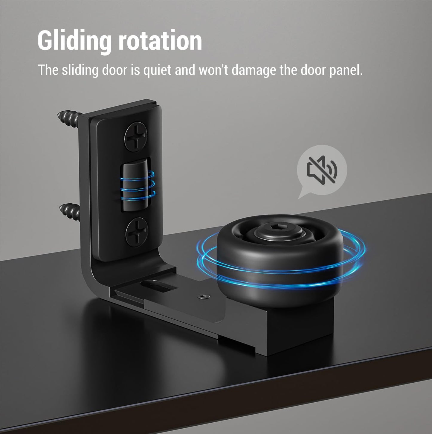 Wolfbird Einstellbar Bodenführung Wand/Tür Unterseite Schiebetür Bodenführung Klassisches Doppelrad Black Style