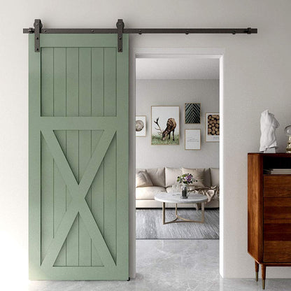 Wolfbird 213CM/7FT Schiebetür Beschlag Schiebetürsystem Gleitschiene Holzschiebetür Schiebetürbeschlag Set