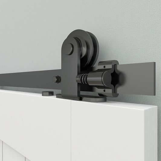 WOLFBIRD Sliding Barn Door Hardware Closet Kit 9FT/274CM Heavy Duty Barn Door Sliding Track Kit for Double Wood Doors T Shape Hanger Interior Exterior Door