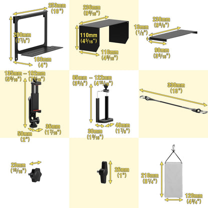 Telefon Zaun Halterung mit verstellbarem Schatten, Zaun Halterung mit Power Bank Clip für iPhone, Samsung, GoPro, Mevo Start und andere Action Kameras, Game Changer Montage Kit für Baseball, Tennis