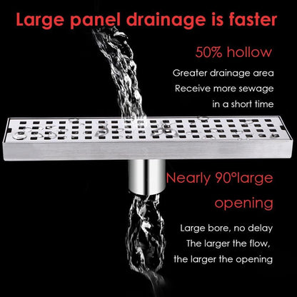 WOLFBIRD 40CM Duschrinne Edelstahl Ablaufrinne Bodenablauf,Selbstreinigender Siphon mit Geruchsstop, Haarsieb - Randablauf