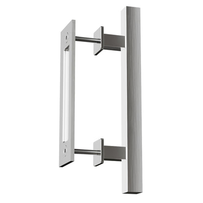 WOLFBIRD 24CM Scheunentorgriff, Schiebetür zieht-Griff, Schwarz Türgriff, Schiebetür Handgriff, Küchengriffe, Schiebe Türgriff, für Eine Holztür, Rostfreier Stahl