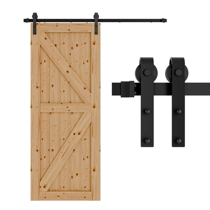Wolfbird 6 ft Sliding Door Fitting Set - Black - Carbon Steel - Rustic Style