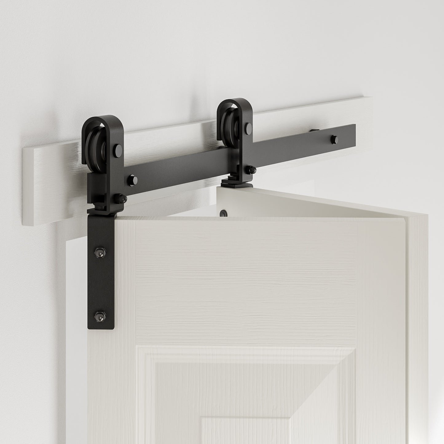 WOLFBIRD Bifold Schiebetürbeschlag Schiebetürsystem Schiebetür Komplettset 76.4CM Türplatten Breit (für 71CM Türöffnung Breit)